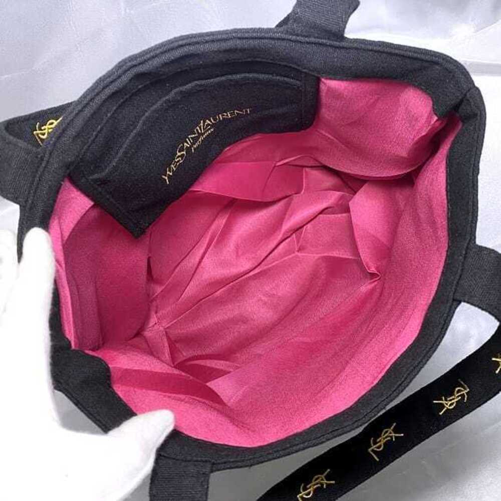 Yves Saint Laurent Tote Bag Black Parfums YSL Embroidery Eco Shoulder Birthday - Picture 8 of 10